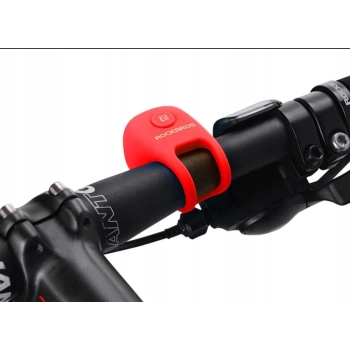  Dzwonek rowerowy elektroniczny w obudowie silikonowej - czerwony - zdj. dodatkowe 2