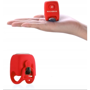  Dzwonek rowerowy elektroniczny w obudowie silikonowej - czerwony - zdj. dodatkowe 3