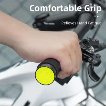  Gripy rączki chwyty rowerowe TPR z odblaskiem - czarne - zdj. dodatkowe 1