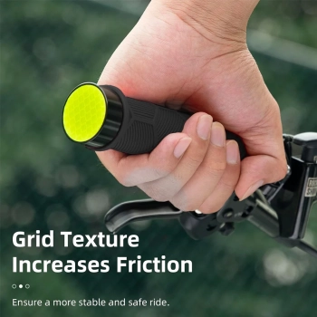  Gripy rączki chwyty rowerowe TPR z odblaskiem - czarne - zdj. dodatkowe 2