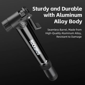  Ręczna mała pompka rowerowa z uchytem do ramy roweru + wkrętak - czarna - zdj. dodatkowe 6