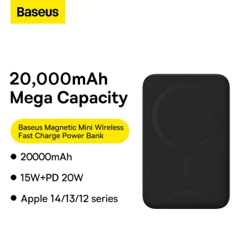  Powerbank Magnetic Mini 20000 mAh 20W + kabel USB-C czarny - zdj. dodatkowe 9