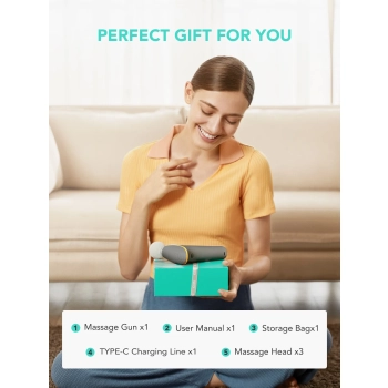  Masażer pistolet do masażu 3 głowice do całego ciała SKG F5-EN - szary - zdj. dodatkowe 9