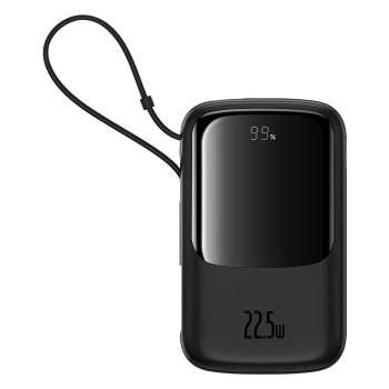  Powerbank Qpow Pro+ 10000mAh z kablem USB-C i wyświetlaczem - czarny - zdj. dodatkowe 1