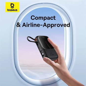  Powerbank Qpow Pro+ 10000mAh z kablem USB-C i wyświetlaczem - czarny - zdj. dodatkowe 8