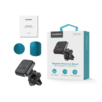 Uchwyt samochodowy na telefon magnetyczny na kratkę wentylacyjną - czarny