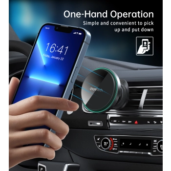  Uchwyt samochodowy z ładowaniem bezprzewodowym 15W na kratkę wentylacyjną - czarny - zdj. dodatkowe 3