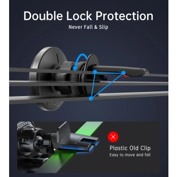  Uchwyt samochodowy z ładowaniem bezprzewodowym 15W na kratkę wentylacyjną - czarny - zdj. dodatkowe 7