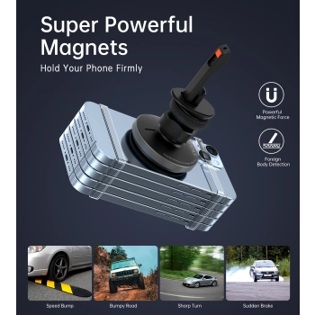  Uchwyt samochodowy z ładowaniem bezprzewodowym 15W na kratkę wentylacyjną - czarny - zdj. dodatkowe 8