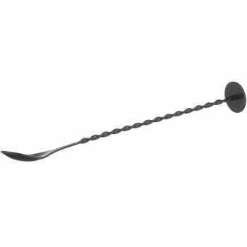  Łyżka barmańska do drinków koktajli długa z muddlerem 280 x 35 mm - czarna - zdj. dodatkowe 1