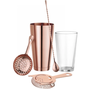  Łyżka barmańska do drinków koktajli długa 385 x 35 mm - miedziana - zdj. dodatkowe 1