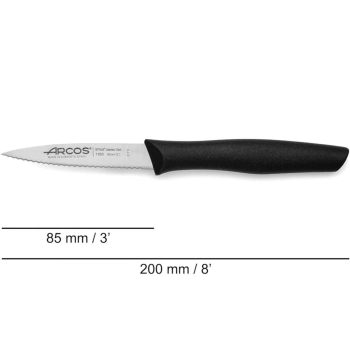  Nóż do obierania warzyw owoców spiczasty ząbkowany NOVA dł. 85/200 mm - zdj. dodatkowe 1