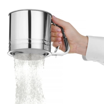  Przesiewacz kubek do przesiewania mąki stalowy 550 g - zdj. dodatkowe 2