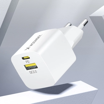  Ładowarka sieciowa GaN QC3.0 USB-A USB-C PD 33W biała - zdj. dodatkowe 9
