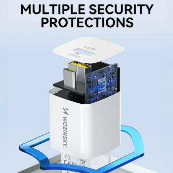  Ładowarka sieciowa GaN QC3.0 USB-A USB-C PD 33W biała - zdj. dodatkowe 7