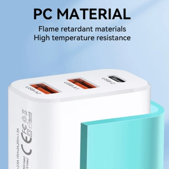  Ładowarka sieciowa 100-240V 30W USB-C 2x USB-A biała - zdj. dodatkowe 9