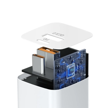  Ładowarka sieciowa PD QC 3.0 100-240V 20W USB-C USB-A biała - zdj. dodatkowe 2