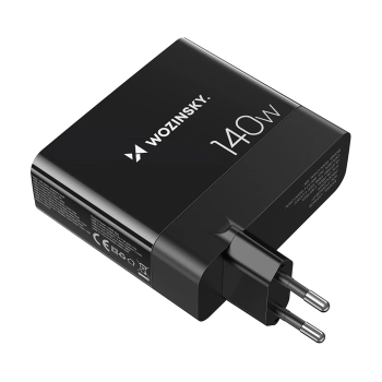  Ładowarka sieciowa 100-240V GaN 140W 3x USB-C / 2x USB-A czarna - zdj. dodatkowe 2