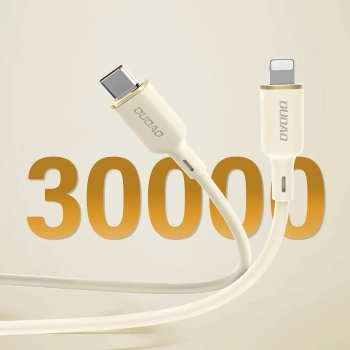  3w1 Kabel przewód wzmacniany SR USB-A - USB-C / Lightning / microUSB 66W 1.2m beżowy - zdj. dodatkowe 2