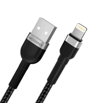  Kabel przewód do iPhone w oplocie USB-A - Lightning 2.4A 2m czarny - zdj. dodatkowe 3