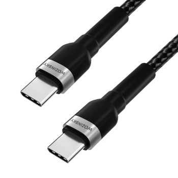  Kabel przewód w oplocie USB-C - USB-C PD 65W 1m czarny - zdj. dodatkowe 2