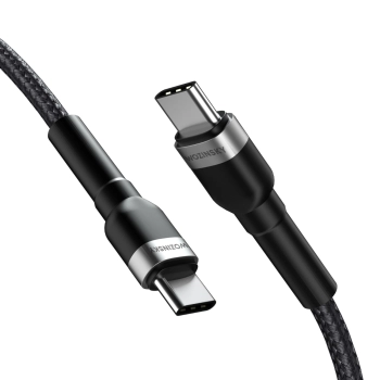  Kabel przewód w oplocie USB-C - USB-C PD 65W 2m czarny - zdj. dodatkowe 1