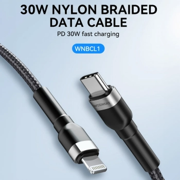  Kabel przewód do iPhone USB-C - Lightning PD 30W 1m czarny - zdj. dodatkowe 5