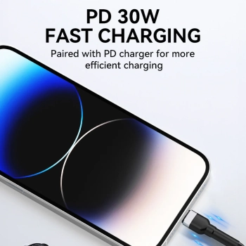  Kabel przewód do iPhone USB-C - Lightning PD 30W 1m czarny - zdj. dodatkowe 6
