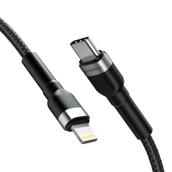  Kabel przewód do iPhone USB-C - Lightning PD 30W 2m czarny - zdj. dodatkowe 1