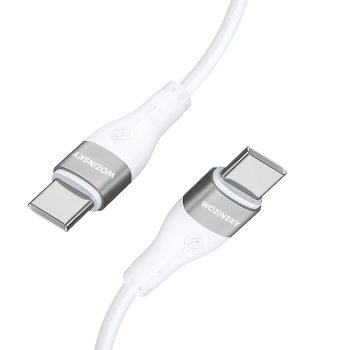  Trwały elastyczny kabel przewód USB-C - USB-C PD 65W 1m biały - zdj. dodatkowe 2