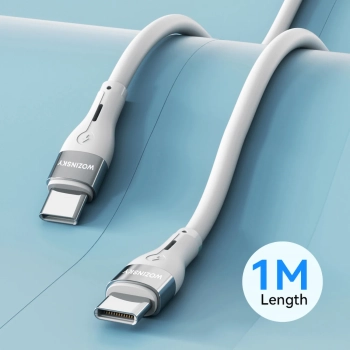  Trwały elastyczny kabel przewód USB-C - USB-C PD 65W 1m biały - zdj. dodatkowe 5