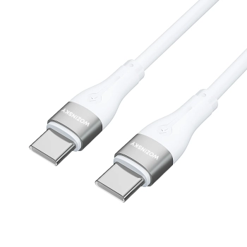  Trwały elastyczny kabel przewód USB-C - USB-C PD 65W 2m biały - zdj. dodatkowe 1