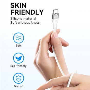  Trwały elastyczny kabel przewód USB-C - USB-C PD 65W 2m biały - zdj. dodatkowe 7