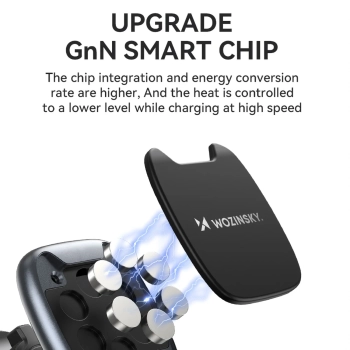  Uchwyt na telefon magnetyczny na kratkę nawiewu w samochodzie czarny - zdj. dodatkowe 4