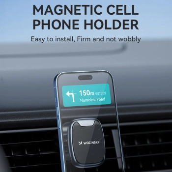  Uchwyt na telefon magnetyczny na kratkę nawiewu w samochodzie czarny - zdj. dodatkowe 5