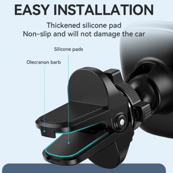  Uchwyt na telefon magnetyczny na kratkę nawiewu w samochodzie czarny - zdj. dodatkowe 6