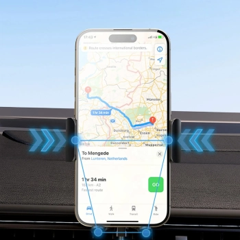  Uchwyt na telefon z ładowarką indukcyjną 15W na deskę rozdzielczą samochodu czarny - zdj. dodatkowe 10