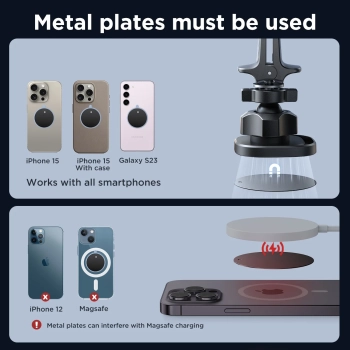  Uchwyt do telefonu samochodowy magnetyczny na deskę rozdzielczą czarny - zdj. dodatkowe 10