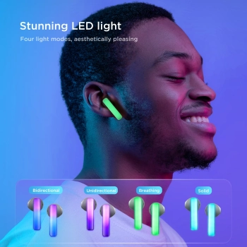  Słuchawki bezprzewodowe TWS IceLens Series ze światłami LED białe - zdj. dodatkowe 8