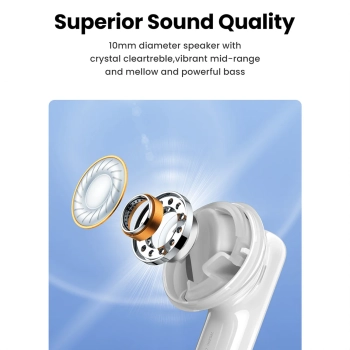  Słuchawki bezprzewodowe HiTune T6 z funkcją ANC + kabel USB-A - USB-C białe - zdj. dodatkowe 8