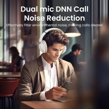  Słuchawki bezprzewodowe HiTune Max5 nauszne z hybrydową redukcją szumów ANC białe - zdj. dodatkowe 4