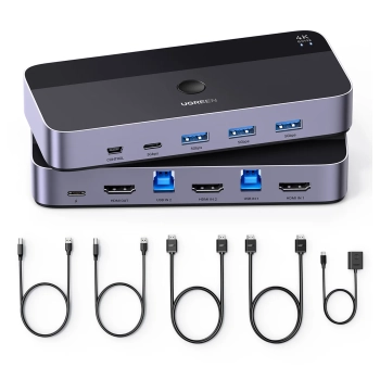  2w1 Przełącznik switch HDMI / USB-A / USB-B / USB-C / microUSB czarny - zdj. dodatkowe 3