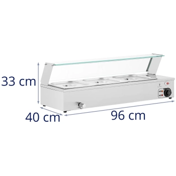  Bemar podgrzewacz do potraw bufet grzewczy z osłoną 3 x GN 1/2 2000 W - zdj. dodatkowe 6