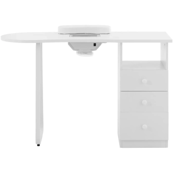  Biurko kosmetyczne do manicure z pochłaniaczem pyłu 120 x 45 cm - białe - zdj. dodatkowe 4