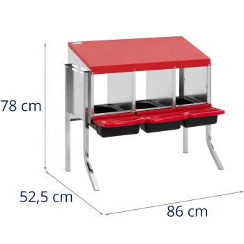  Gniazdo dla kur niosek stojące 3 komory STAL 86 x 52.5 x 78 cm - zdj. dodatkowe 4