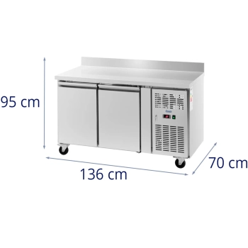  Stół chłodniczy gastronomiczny z rantem na kółkach 2 komory 260 l 136x70x95 cm - zdj. dodatkowe 5