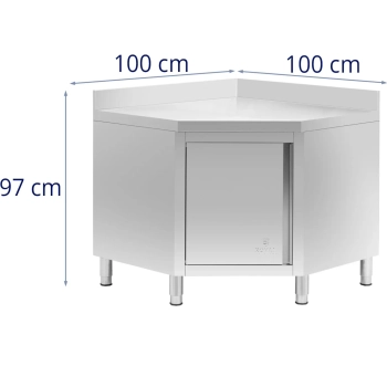  Szafa gastronomiczna narożna z rantem STAL 100 x 100 x 97 cm - zdj. dodatkowe 4