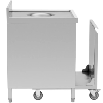  Szafka na kosz pojemnik na śmieci z wysuwanym frontem otworem wrzutowym STAL 50 l - zdj. dodatkowe 4