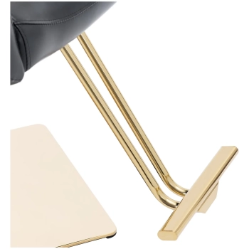  Fotel fryzjerski barberski kosmetyczny z podnóżkiem Physa PENRYN - czarno złoty - zdj. dodatkowe 4