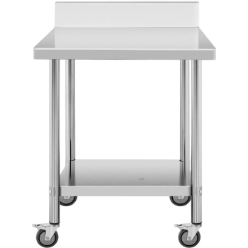  Stół blat roboczy przyścienny z rantem na kółkach 2 poziomy 60 x 80 cm STAL - zdj. dodatkowe 1